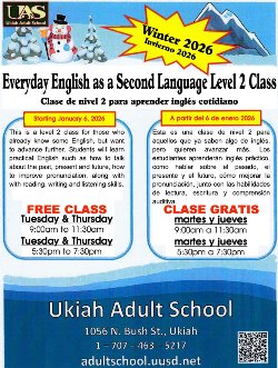 Winter ESL classes poster.